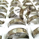 25pcs LOVE Heart Stainless Steel Ring 6mm Gift Wedding Engagement Jewelry