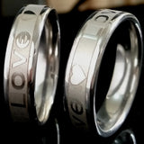 25pcs LOVE Heart Stainless Steel Ring 6mm Gift Wedding Engagement Jewelry