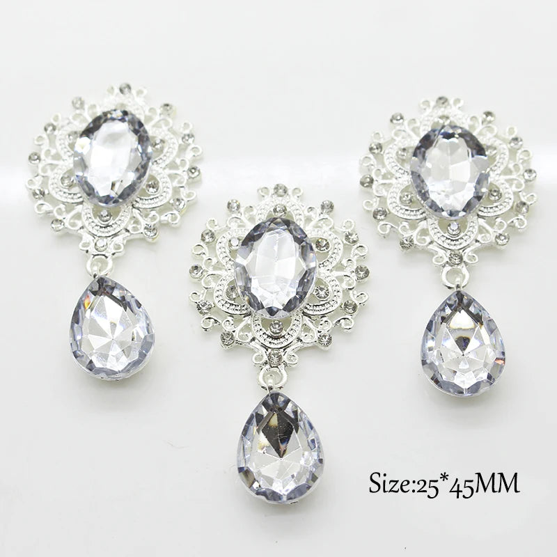 25pcs Clear 25mm*45mm Crystal Pendants Wedding DIY Jewelry Craft