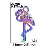 25pcs/Lot Rainbow Sandpiper Bird Crane Flamingo Charms Pendant Jewelry Making
