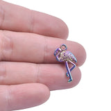 25pcs/Lot Rainbow Sandpiper Bird Crane Flamingo Charms Pendant Jewelry Making