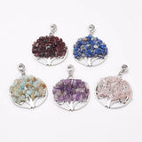 25pcs Crystal Quartz Pendant Tree of Life Charms for Jewelry Making