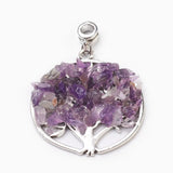 25pcs Crystal Quartz Pendant Tree of Life Charms for Jewelry Making