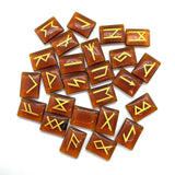 25pcs Natural Stone Divination Quartz Crystal Chakra Lucky Rune Stone