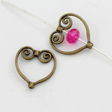 25pcs Open Heart Frame Charm Beads 20.5x20mm in Silver/Gold/Bronze Pendants DIY