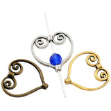 25pcs Open Heart Frame Charm Beads 20.5x20mm in Silver/Gold/Bronze Pendants DIY