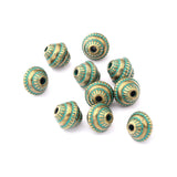 25pcs Patina Verdigris Conical Ethnic Carved 1.5mm Spacer Beads for DIY Jewelry