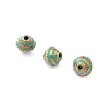 25pcs Patina Verdigris Conical Ethnic Carved 1.5mm Spacer Beads for DIY Jewelry