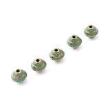 25pcs Patina Verdigris Conical Ethnic Carved 1.5mm Spacer Beads for DIY Jewelry