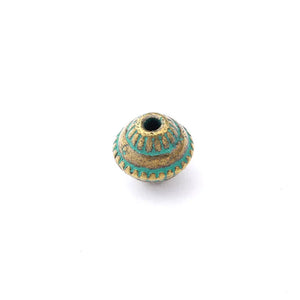 25pcs Patina Verdigris Conical Ethnic Carved 1.5mm Spacer Beads for DIY Jewelry