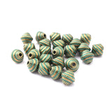 25pcs Patina Verdigris Conical Ethnic Carved 1.5mm Spacer Beads for DIY Jewelry