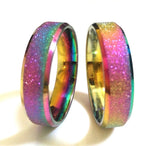 25pcs Rainbow Stainless Steel Rings 6mm Frosted 316LSS Wedding Unisex Gift