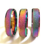 25pcs Rainbow Stainless Steel Rings 6mm Frosted 316LSS Wedding Unisex Gift