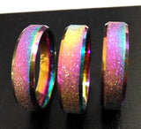25pcs Rainbow Stainless Steel Rings 6mm Frosted 316LSS Wedding Unisex Gift