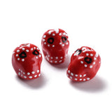 25pcs Skull Shape Porcelain Beads for DIY Jewelry Making