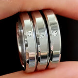 25pcs CZ Wedding Bands Ring Comfortable Zircon Rings Stainless Steel Jewelry