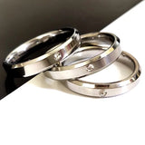 25pcs CZ Wedding Bands Ring Comfortable Zircon Rings Stainless Steel Jewelry