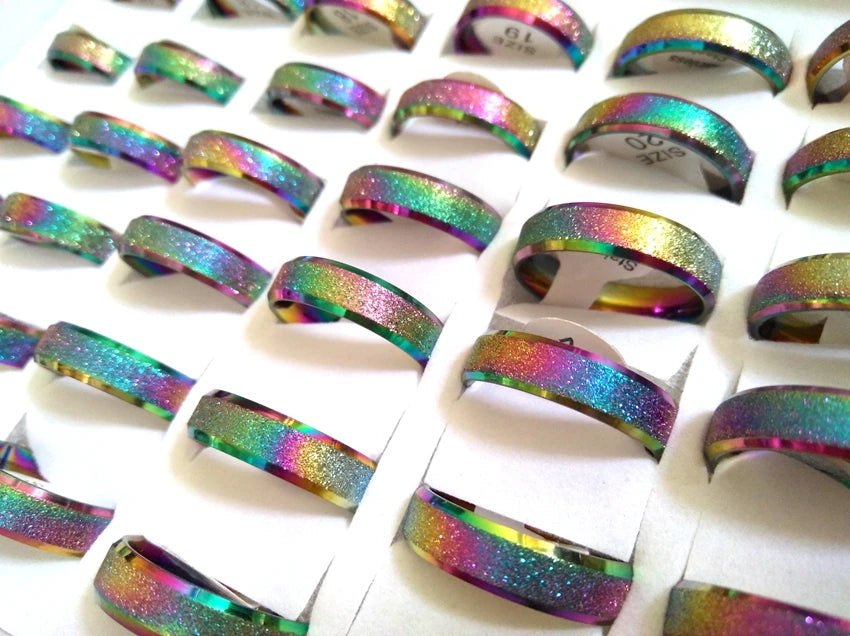 25pcs Stainless Steel Rings Assorted Sizes for Resale Party Jewelry