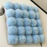25pcs Real Rex Rabbit Pom Pom Fur Ball DIY Accessories Fluffy Fur