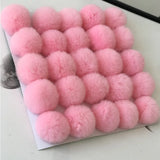 25pcs Real Rex Rabbit Pom Pom Fur Ball DIY Accessories Fluffy Fur
