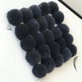 25pcs Real Rex Rabbit Pom Pom Fur Ball DIY Accessories Fluffy Fur