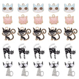 25pcs Mixed Cat Enamel Charms for Jewelry Making