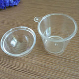 25pcs Clear Sawdust cup with lids PVC Plastic glass size Artificial Parfait Cups