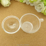25pcs Clear Sawdust cup with lids PVC Plastic glass size Artificial Parfait Cups