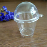 25pcs Clear Sawdust cup with lids PVC Plastic glass size Artificial Parfait Cups