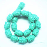 25pcs Buddha Figure Double Face Men's Bracelet Making Charms Beads 15x10mm