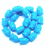 25pcs Buddha Figure Double Face Men's Bracelet Making Charms Beads 15x10mm