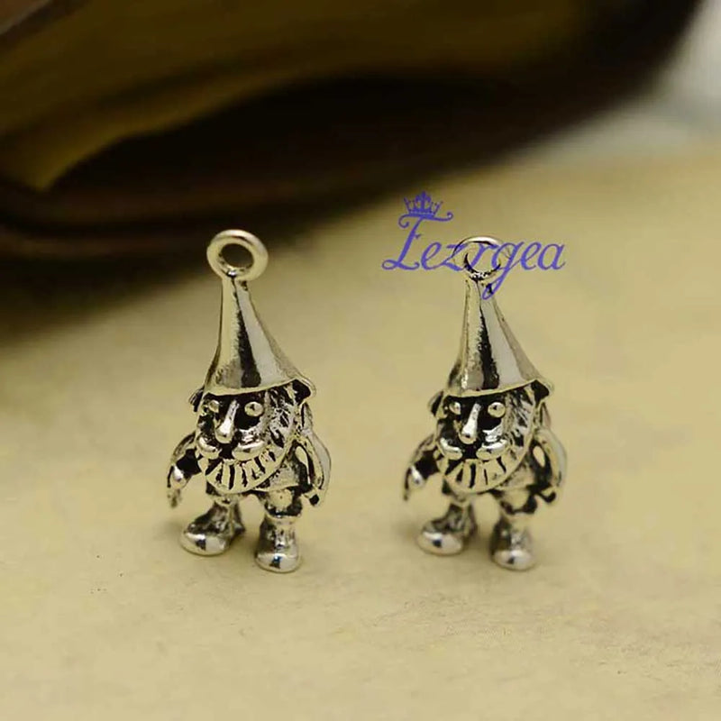 25pcs Antique Silver 3D Dwarfs Gnome Pendant Charms DIY Bracelet Jewelry Making