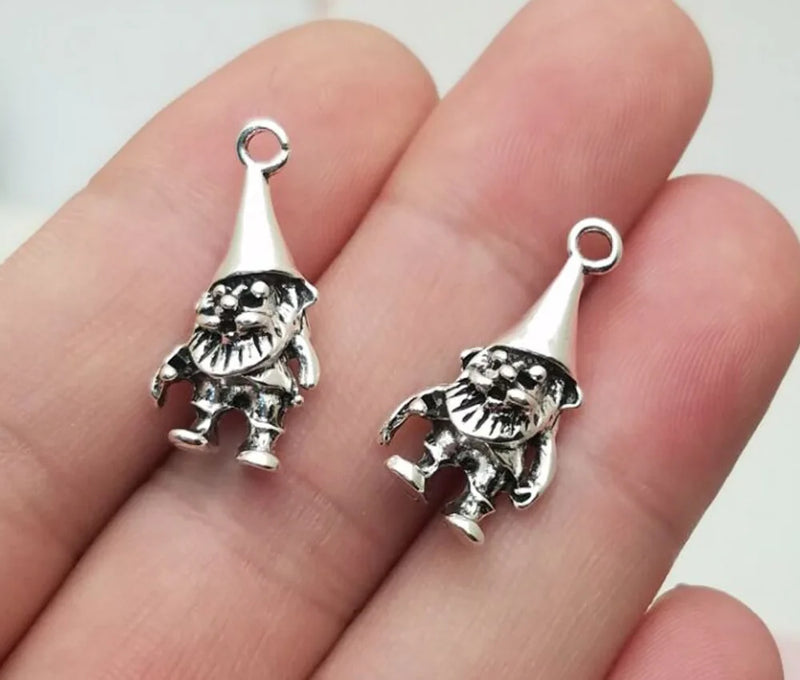 25pcs Antique Silver 3D Dwarfs Charms Christmas Pendants For DIY Jewelry Making