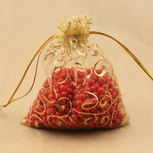 25pcs Christmas Organza Jewelry Pouch Favor Gift Bag