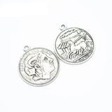 25pcs Alexander the Great Coin Charms 27x23mm Antique Pendant DIY