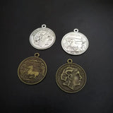 25pcs Alexander the Great Coin Charms 27x23mm Antique Pendant DIY