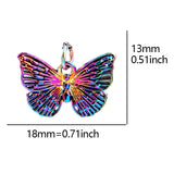 25pcs Mini Small Butterfly Rainbow Alloy Pendants DIY Charms for Jewelry Making