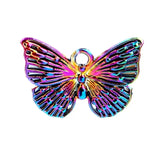 25pcs Mini Small Butterfly Rainbow Alloy Pendants DIY Charms for Jewelry Making