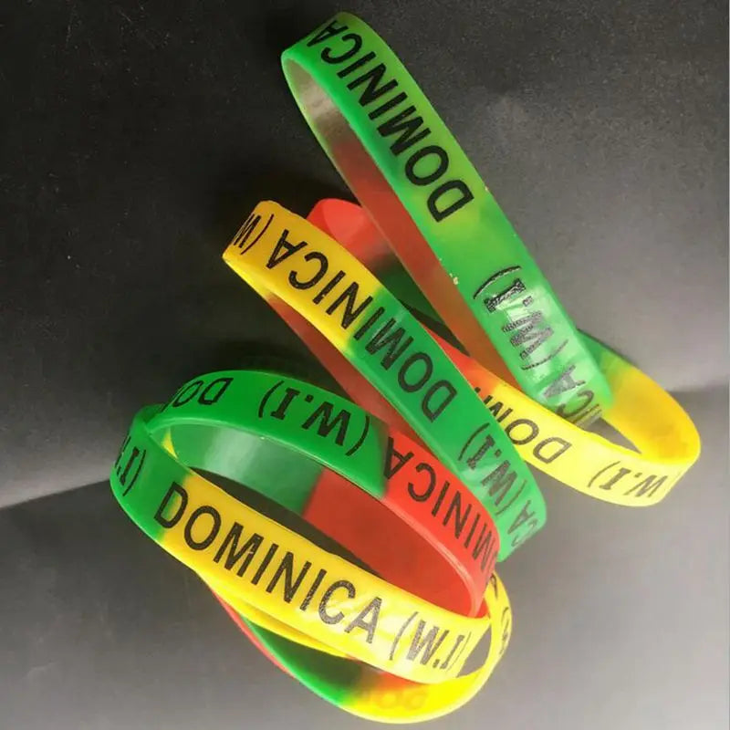 25pcs Multicolor Words Silicone Wristband Bracelets for Women & Men