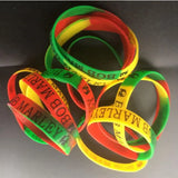 25pcs Multicolor Words Silicone Wristband Bracelets for Women & Men