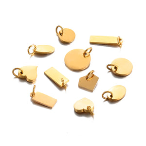 25pcs Stainless Steel Mirror Polished Charms for DIY Pendant Necklace