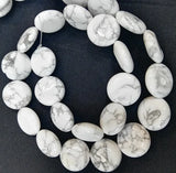 25pcs Howlite Stone Charms 16mm DIY Beads Accessories Coin Shape