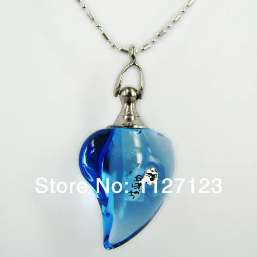 25pcs Bend Peach Heart Rice Vials Pendants Perfume Empty Glass Bottles