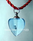 25pcs Faceted Heart Rice Vials Pendants Perfume Glass Bottles