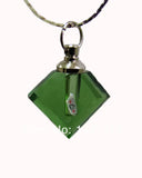 25pcs/lot Green Flat Prismatic Rice Vials Pendants Perfume Empty Glass Bottle
