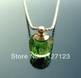 25pcs Green Jumpix Rice Vials Pendants Perfume Empty Glass Bottle