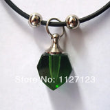 25pcs Green Small Flat Heart Rice Vials Pendants Glass Bottle
