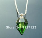 25pcs Green Cone Rice Vials Pendants Perfume Empty Glass Bottle