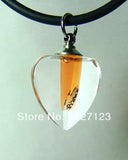 25pcs/lot Lucency Faceted Heart Rice Vials Pendants Perfume Empty Glass Bottle