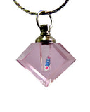 25pcs/lot Pink Flat Prismatic Rice Vials Pendants Perfume Empty Glass Bottle